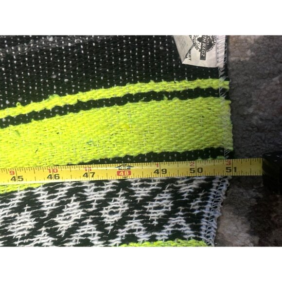 Blanket Falsa Mexicana Neon Yellow Black Striped 72"x48" Yoga Beach Throw NEW - Picture 7 of 9
